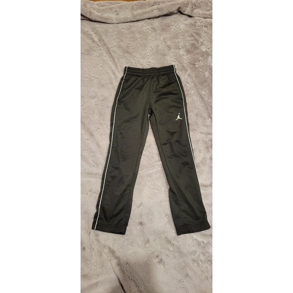 Jordan Youth Track Pants Size M (5-6) White Jumpman Logo Athletic Boy Joggers